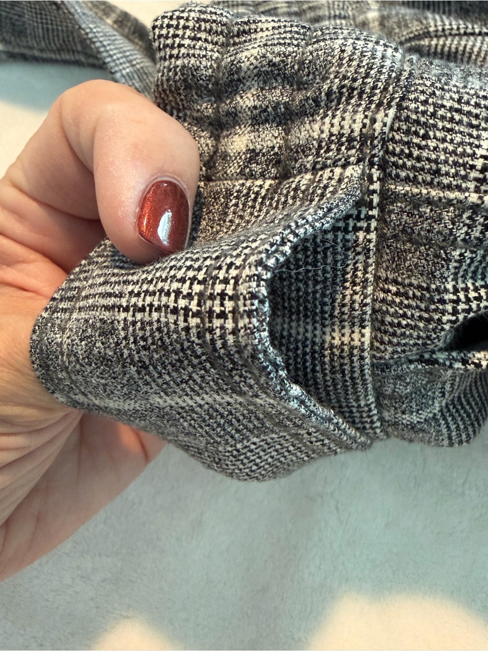 GAP Gray Plaid Cropped Tie-Waist Pants - Picture 10 of 13